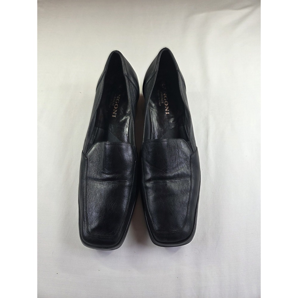 VTG Rangoni Firenze Women's Black Flat Flare Heel Slip On 10 1/2 Made In Italy